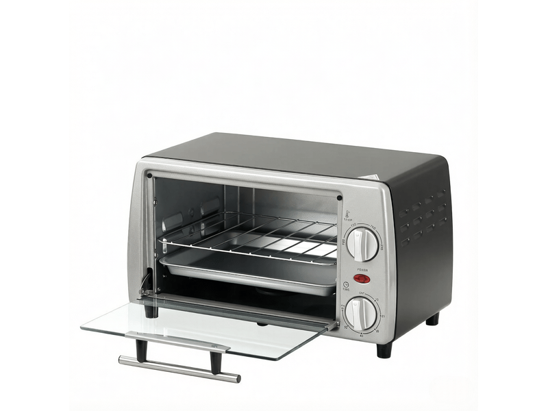  Mini-four de table 10 l avec thermostat réglable et minuterie, argenté  - Conforama A