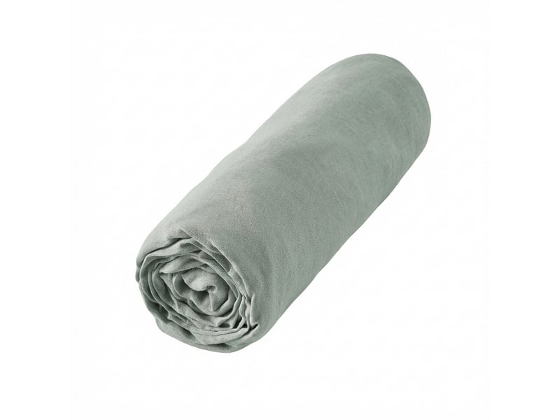  Drap housse 90x190+30 cm lin rosalie eucalyptus PD24889 - Conforama B