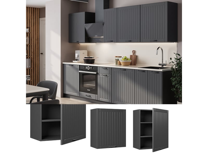  Vicco elément haut de cuisine, gris foncé, 60cm  - Conforama C