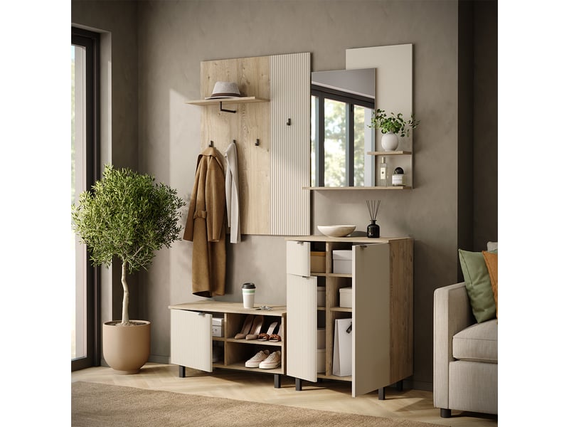  Vicco vestiaire, chênecachemire, 69x95cm ensemble de 4 pièces  - Conforama E