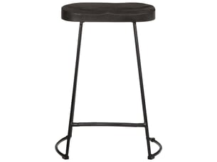 Lot de 2 tabouret de bar, chaise de bar noir 45x40x62 cm bois manguier massif