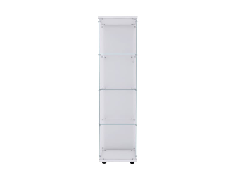  Vitrine en verre 4 niveaux simple porte - 42,5 x 36,5 x 164 cm - blanc - meuble de rangement - mobilier salon  - Conforama A
