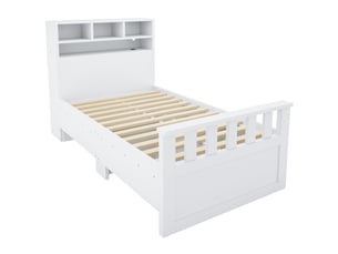 Lit simple 90x200 cm   CozyNest coloris blanc