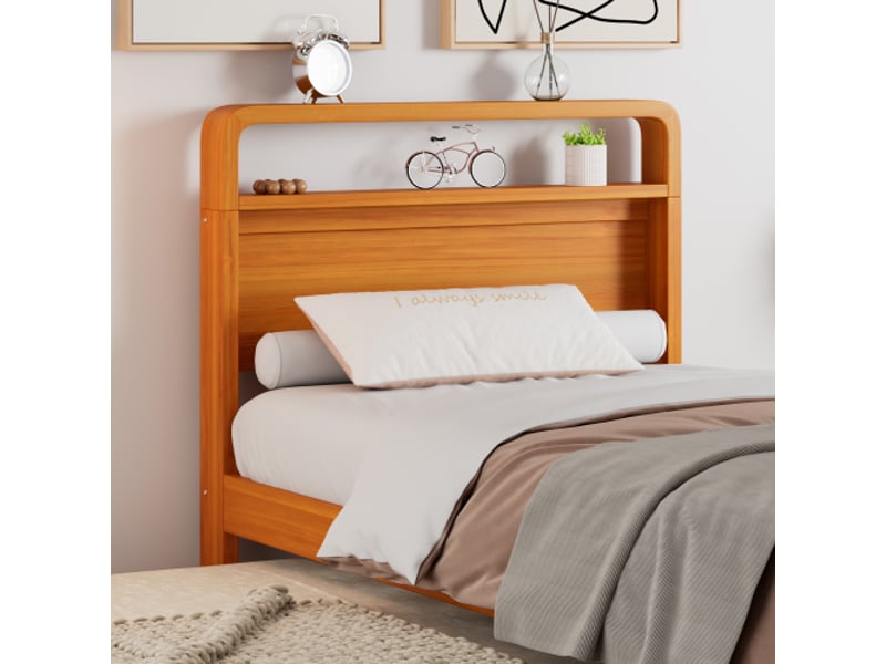  Lit bois 90x200 cm avec tiroir, lit d'appoint 90x190 modulable gauche-droite, tête arrondie, gain de place  - Conforama D