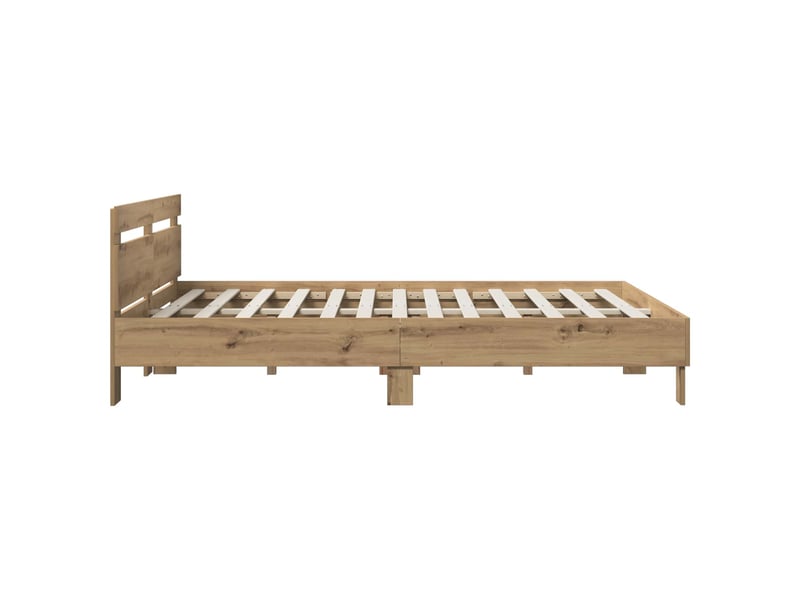  Lit double- lit adulte -  cadre de lit chêne artisanal 120 x 190 cm bois d'ingénierie  - Conforama D