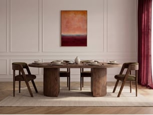 Bobochic ensemble prado avec table à manger extensible avec rangements 120 à 204 cm + lot de chaises bastide placage chêne massif vert