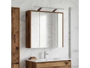 Armoire miroir de salle de bain, cabinet de salle de bain bois ancien 63,5 x 16 x 62,5 cm cf65147