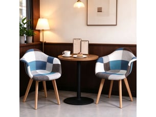 Chaise de salle à manger - ensemble élégant de 2 fauteuils lounge, chaises de bureau, 43 x 47 x 81.5 cm, bleu