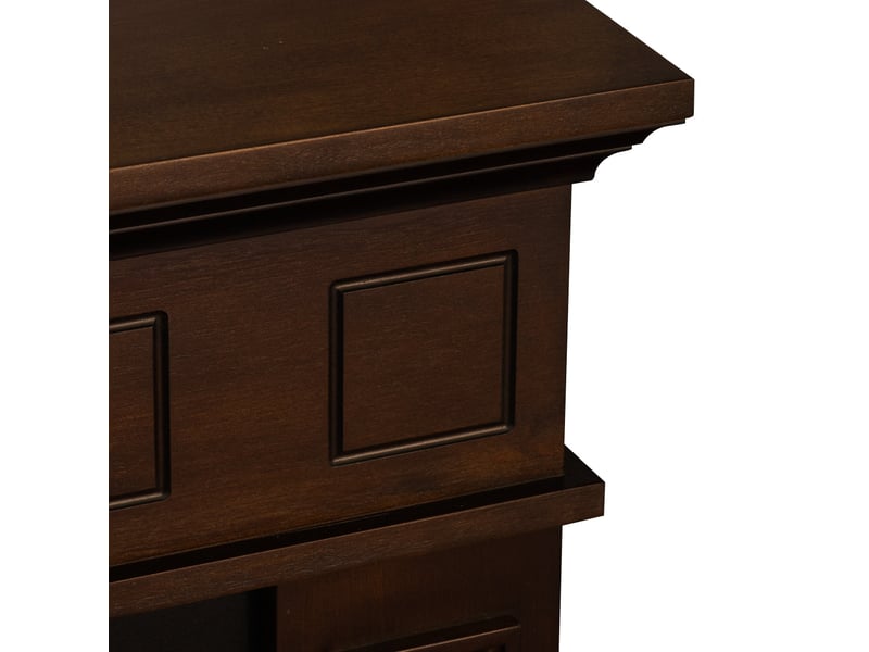  Cheminée électrique sur pied jefferson avec effet flamme 89,5 x 90,5 x 28 cm en bois de noyer  - Conforama D