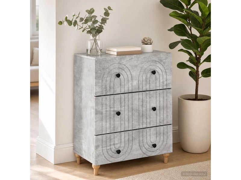  Armoire de rangement bureau, armoire à tiroirs gris béton 66 x 34,5 x 90 cm shl592  - Conforama D