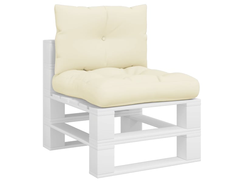 Lot de 2 coussins de palette, coussins de canapé crème tissu cf59521  - Conforama C