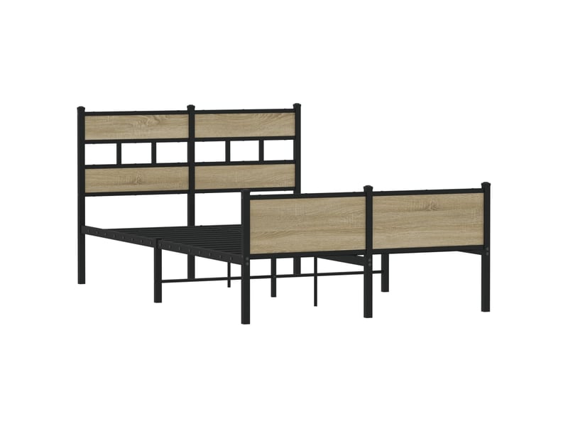  Lit double- lit adulte -  cadre de lit sans matelas chêne sonoma 120x200 cm  - Conforama B