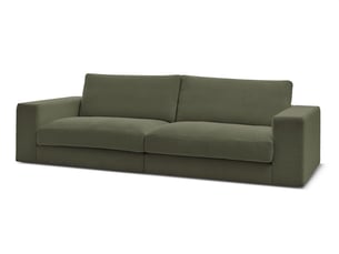 Canapé droit fixe BOBOCHIC LEONARD 3 places Tissu vert