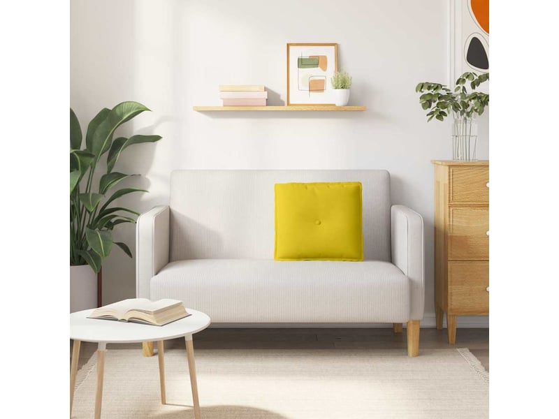 Coussin de dos, coussin de dossier jaune 50 x 45 cm tissu en velours côtelé cf54761 - Conforama D
