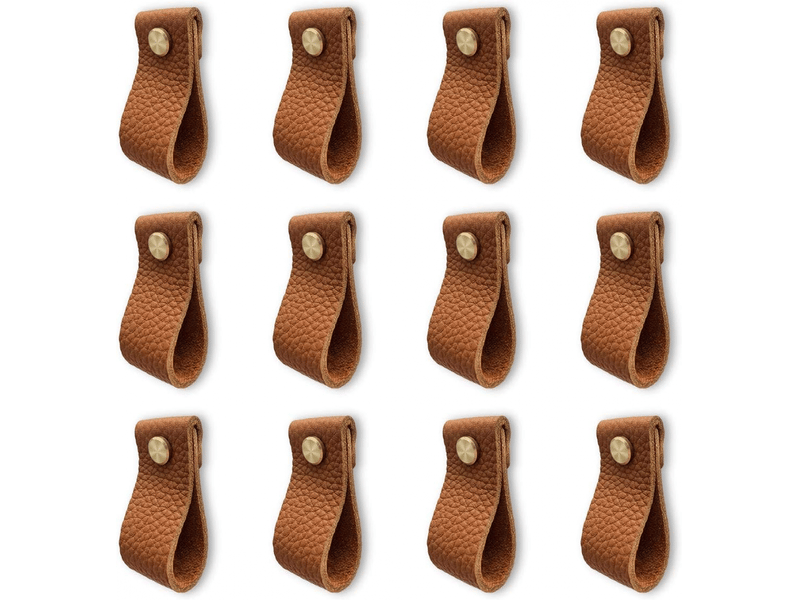 Jeu de 12 poignées pour meubles de cuisine, poignées pour meubles en cuir, poignées pour portes avec écrous, boutons pour portes d'armoires avec. - Conforama A