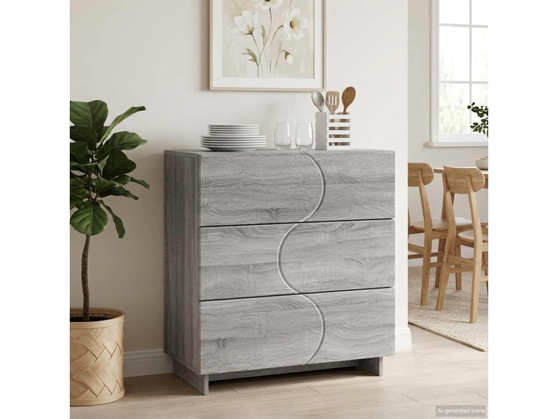  Buffet salon, buffet de rangement sonoma gris 70x38x75 cm bois d'ingénierie  - Conforama B