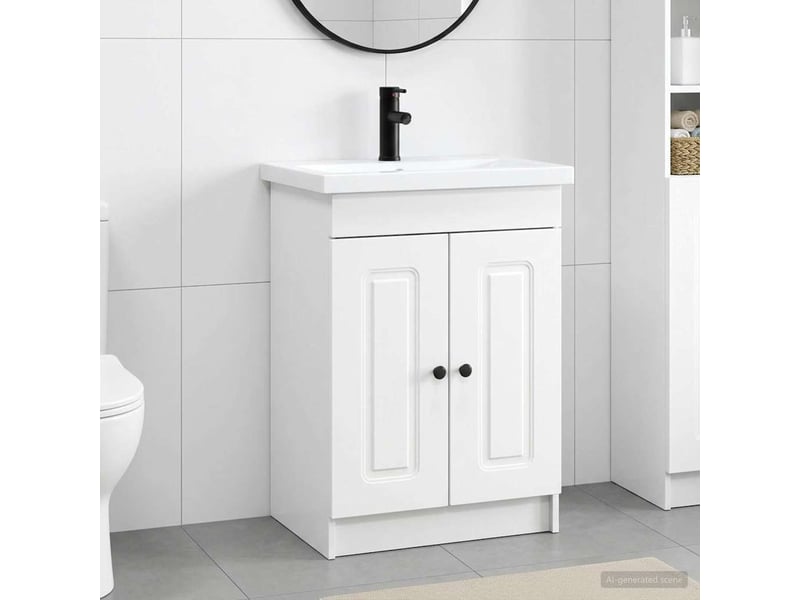 Ensemble de mobilier de salle de bain blanc 78.5x37.5x81 cm shl5115 - Conforama B