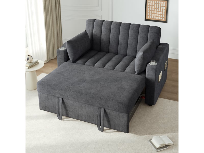  Canapé convertible, canapé-lit, dossier réglable, design moderne, pour salon, chambre, porte-gobelets, appartement  - Conforama R