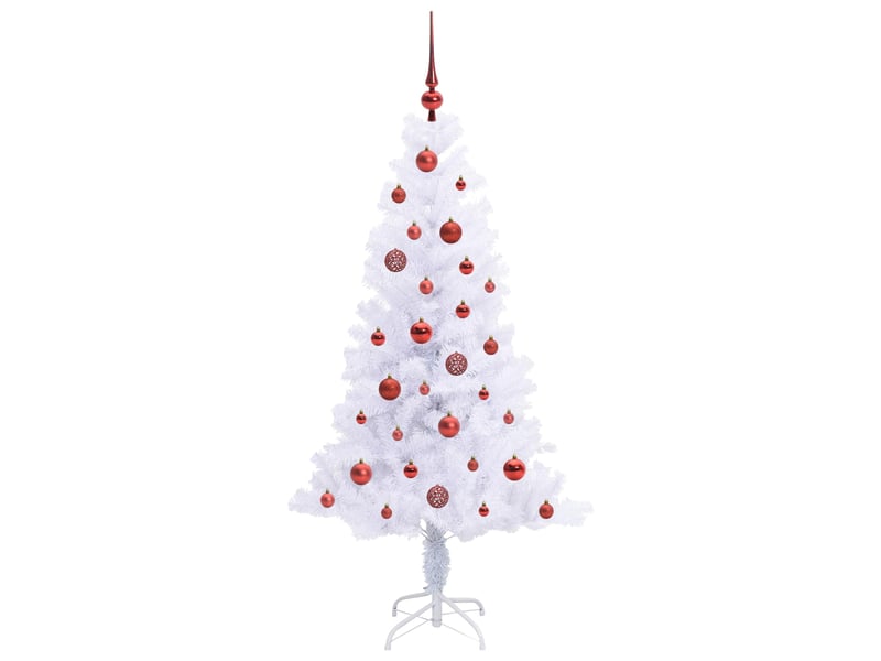  Sapin de noël - arbre de noël artificiel avec 150 led blanc 150 cm pvc et acier  - Conforama D