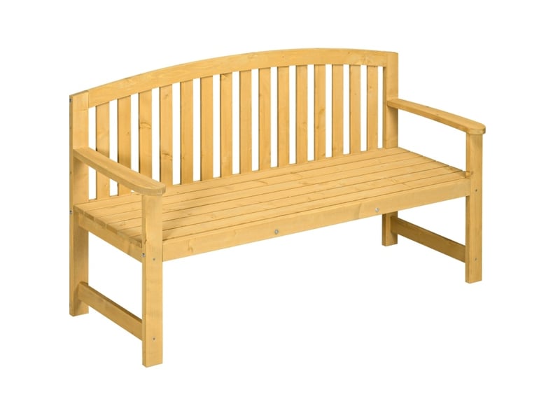  Banc de jardin 2 places en bois orange 143 x 51 x 85 cm, dossier ergonomique et finition résistante aux intempéries  - Conforama A