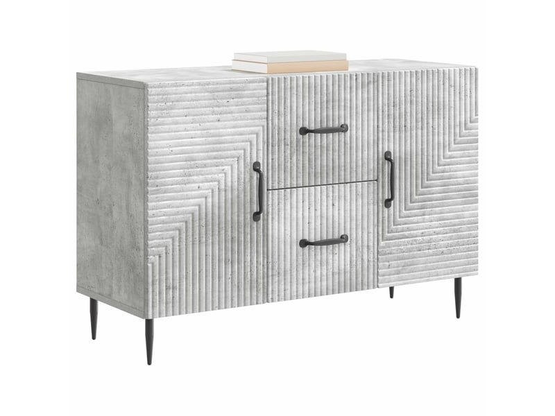 Buffet - bahut - meuble de rangement gris béton 89 x 34,5 x 60 cm bois d'ingénierie  - Conforama C