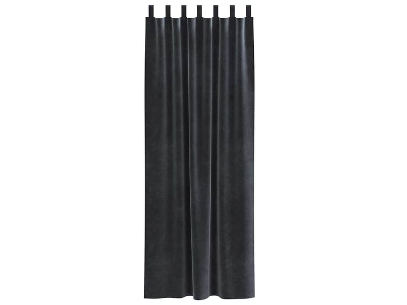 Lot de 2 rideaux, rideaux de fenêtre gris foncé 140 x 260 cm velours cf44071 - Conforama D
