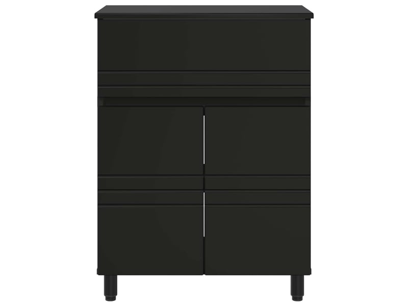 Unité de vanité de salle de bain, meuble de rangement noir 60x35x80 cm  - Conforama E