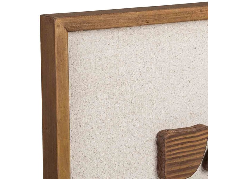  Tableau artisanal en bois recyclé relief beige et marron 52x4x52 cm h  - Conforama E