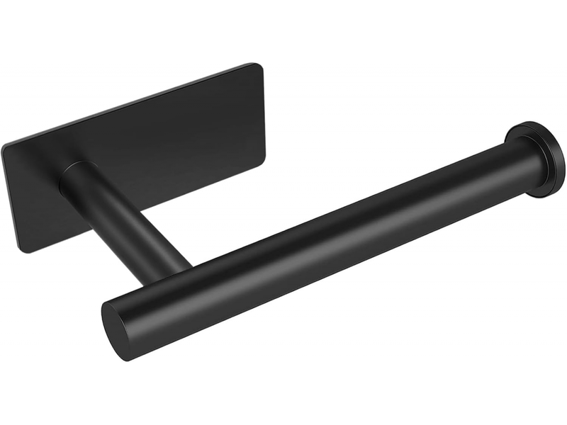 Porte-papier toilette en acier inoxydable, sans perçage, adapté à la salle de bain et à la cuisine, carré noir - Conforama A