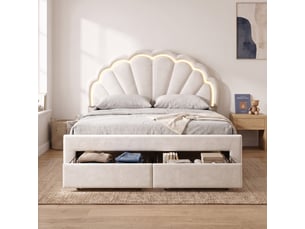 Lit avec rangement 140x200 cm <strong>Lonelyo</strong>  <strong></strong> coloris blanc
