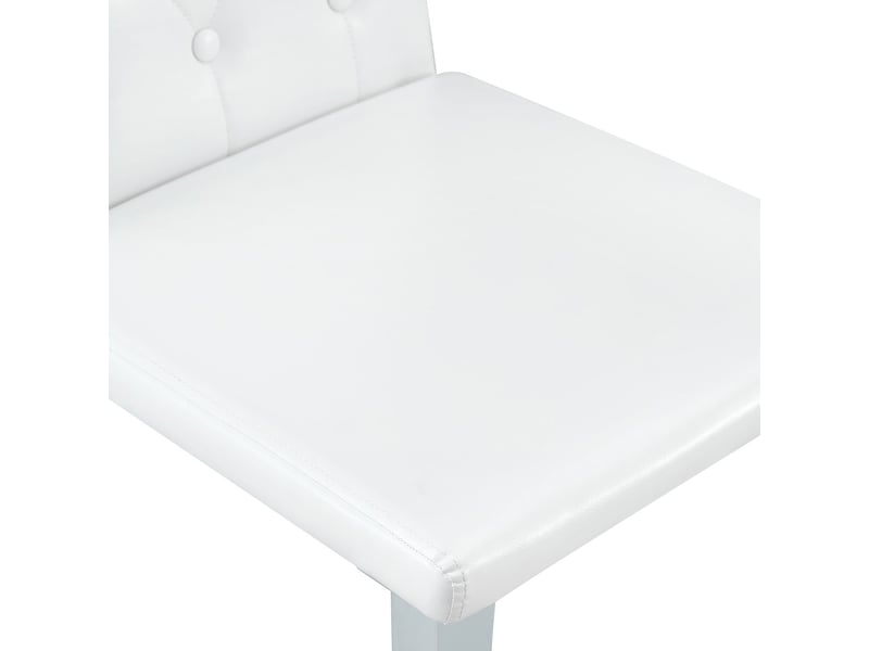 Lot de chaises 4 pièces blanc pur finition argent brillante pieds métal argent combinaisons polyvalentes - Conforama D