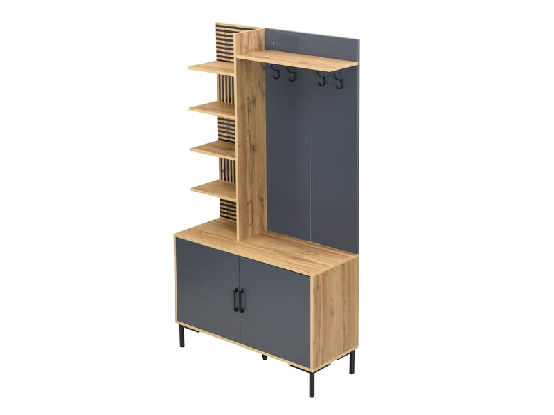 Portemanteau avec banc et rangement 100 x 190 cm en panneau de particules - Conforama W
