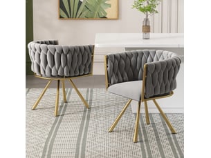Lot de 4 chaises de salle à manger pivotantes 59x54x72 cm en métal gris et doré
