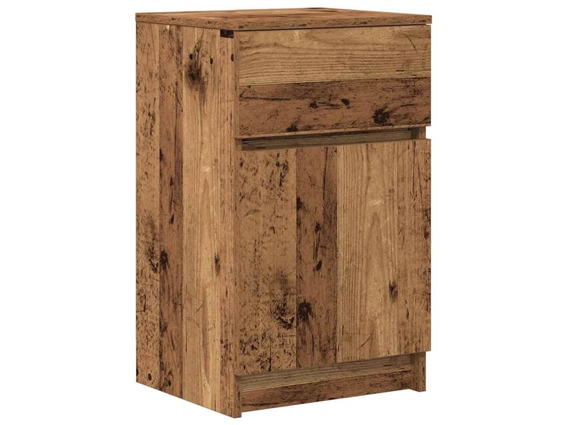  Lot de 2 tables de chevet - cabinet de chevet - table de nuit vieux bois 39x35x65 cm bois d'ingénierie  - Conforama D