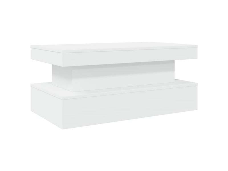 Table basse - table de salon - table à thé avec lumières led blanc 90x50x40 cm - Conforama C