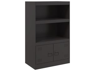 Buffet - bahut - meuble de rangement noir 67x39x107 cm acier