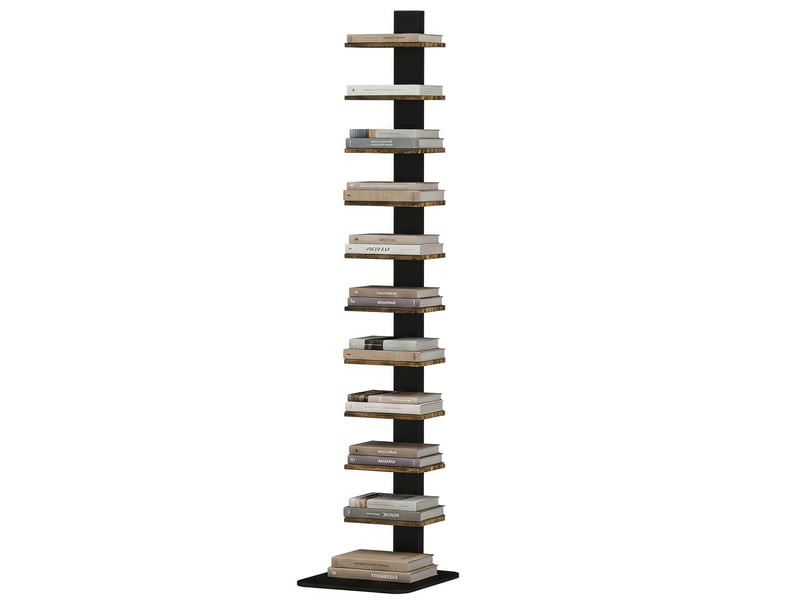  Bibliothèque moderne gain de place à 11 niveaux, 34,5 x 41,5 x 163,5 cm, marron rustique  - Conforama B