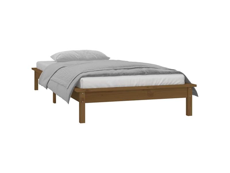  Lit simple- lit adulte -  cadre de lit à led sans matelas 100x200 cm bois massif  - Conforama D