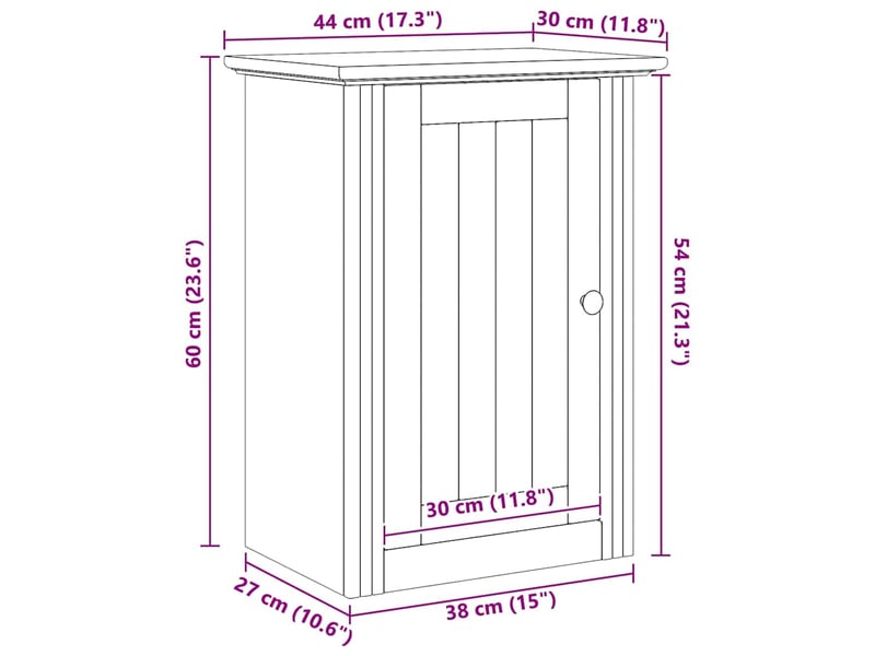 Armoire murale de salle de bain, cabinet de salle de bain bodo marron miel cf65188 - Conforama E