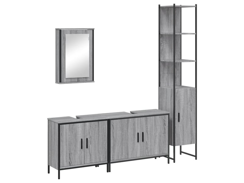  Ensemble de meubles de salle de bain 4 pcs sonoma gris cf63879  - Conforama A