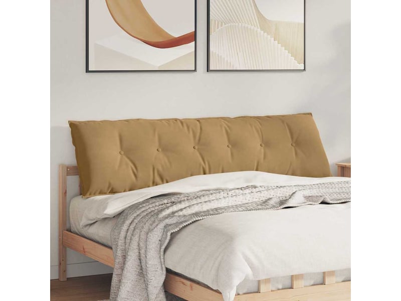 Coussin de dos, coussin de dossier marron 180 x 50 cm tissu en velours côtelé cf54803 - Conforama B