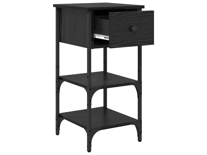  Table de chevet - cabinet de chevet - table de nuit avec tiroir chêne noir 33,5 x 36 x 70 cm  - Conforama D