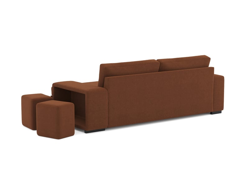 Canape droit convertible 3 places ZACK coloris terracotta - Conforama E