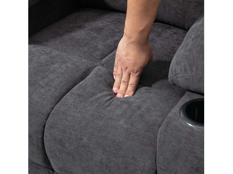  Fauteuil relax électrique avec aide au lever, massage et chauffage, gris foncé  - Conforama E
