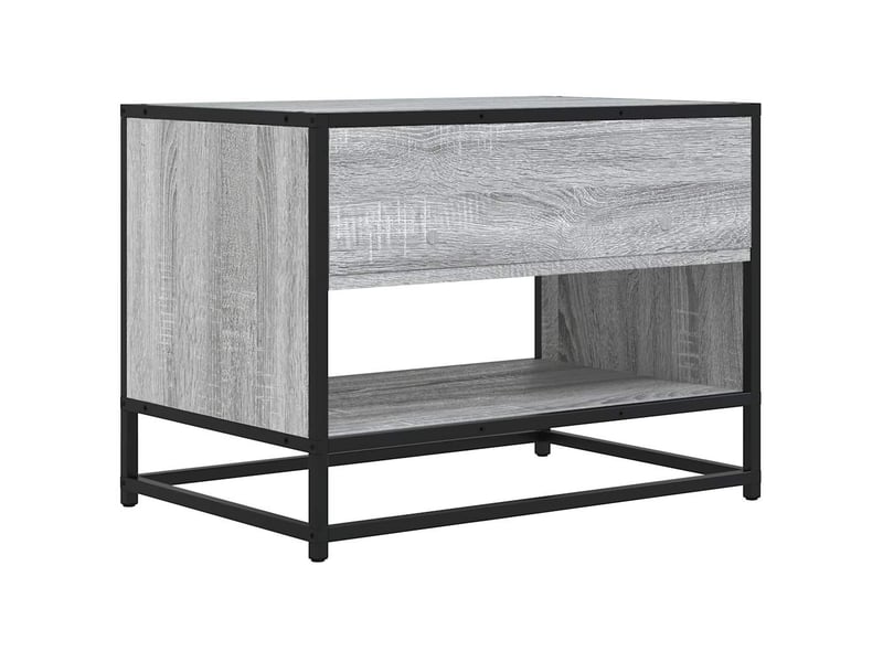  Meuble tv - banc tv - meuble de rangement sonoma gris 61x40x46 cm bois d'ingénierie et métal  - Conforama E