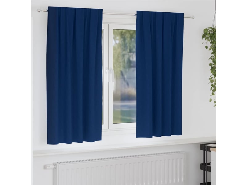  Lot de 2 rideaux occultants, rideaux black-out avec anneaux bleu foncé 175 x 140 cm cf44599  - Conforama B