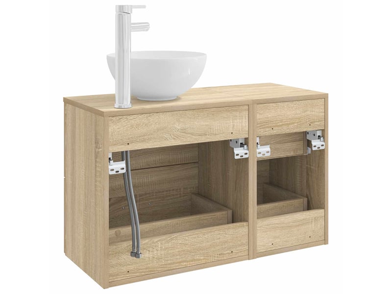 Ensemble de mobilier de salle de bain 2 pcs chêne sonoma shl6841 - Conforama E
