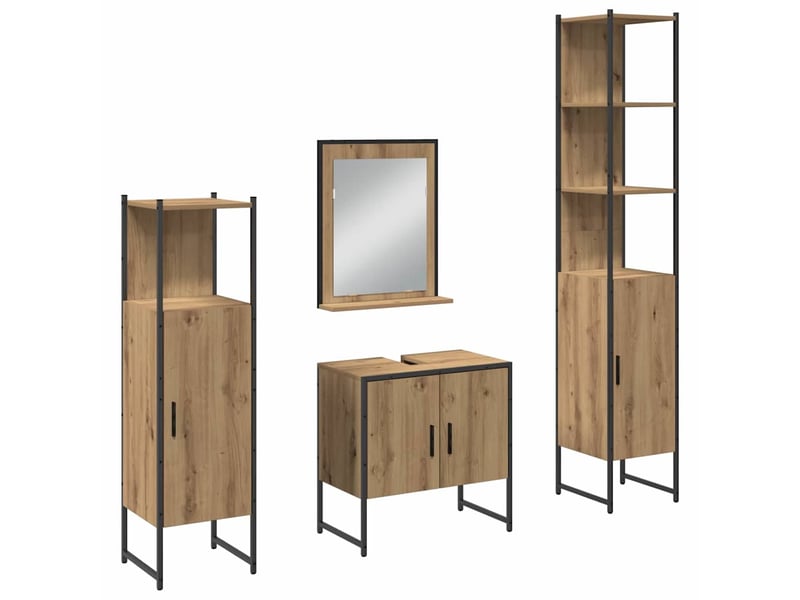  Ensemble de mobilier de salle de bain 4 pc marron cf64524  - Conforama A