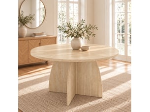 Table à manger extensible 100140180x100 cm ovale mdf travertin, conception télescopique, design minimaliste