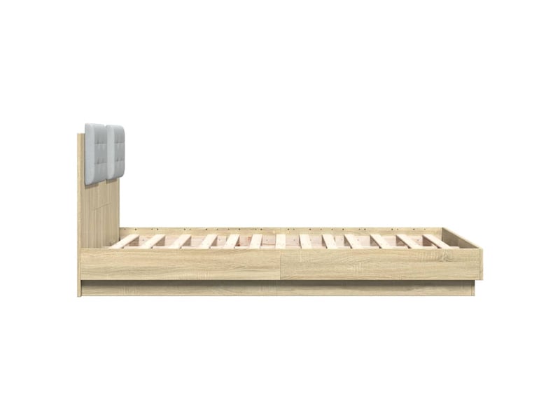Lit double- lit adulte - cadre de lit sans matelas chêne sonoma 135x190 cm - Conforama D